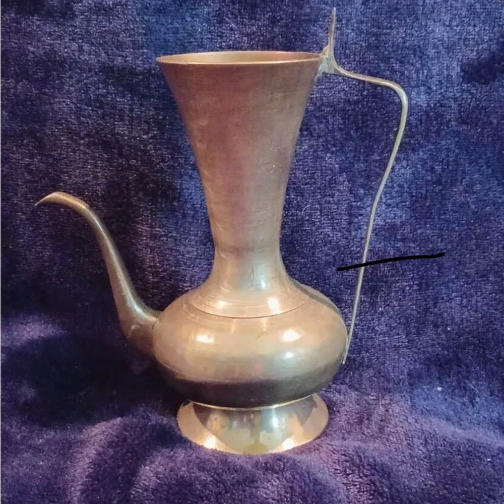 Miniature Antique Brass Ewer Water Pitcher Period Piece Genie Spout